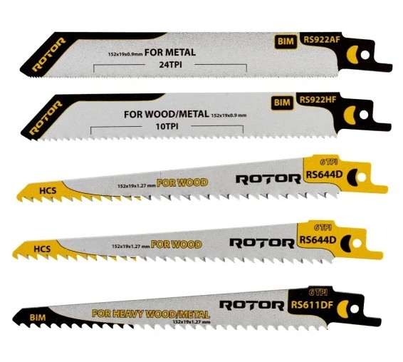 RSS1 Set 5 Panze fierastrau sabie pentru Lemn/Metal, ROTOR