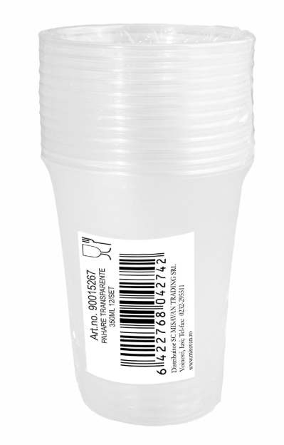 PAHARE TRANSPARENTE 350ML 12/set