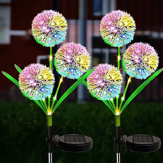 Lampa solara de grădina în forma de floare