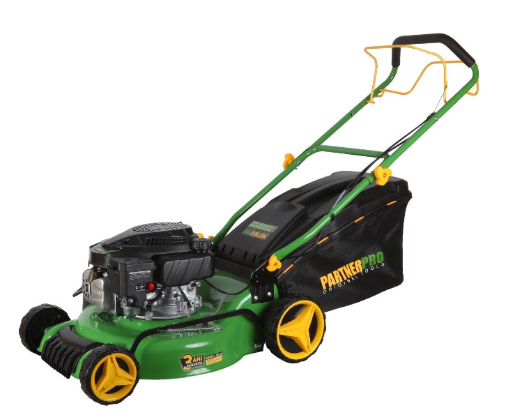 PMT-60 Masina de tuns iarba pe benzina, PartnerPro, deck metal, autopropulsata, sac iarba 60L, lat