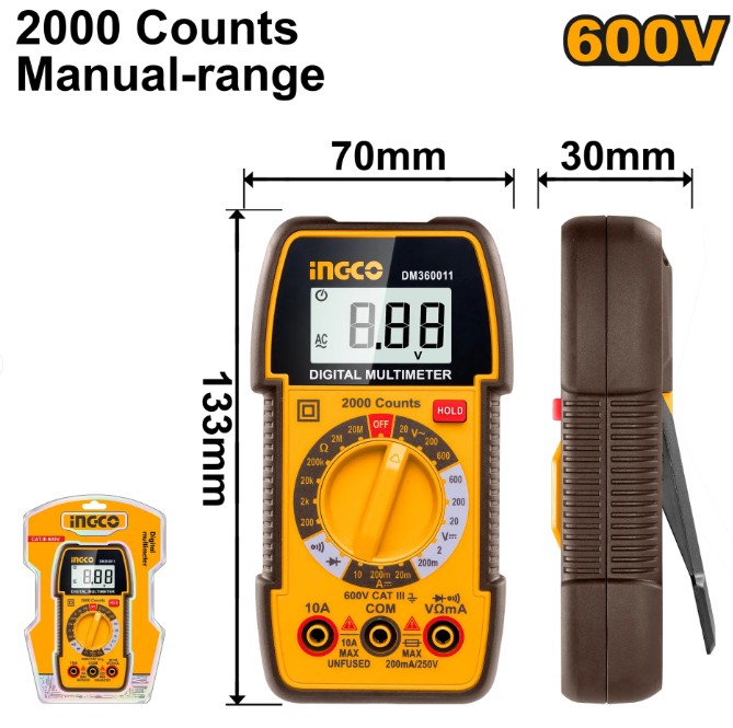 Multimetru Digital 600V Industrial 2000 Puncte