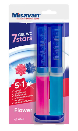 Odorizant gel toaleta Misavan 7Stars, Flower, 65ml