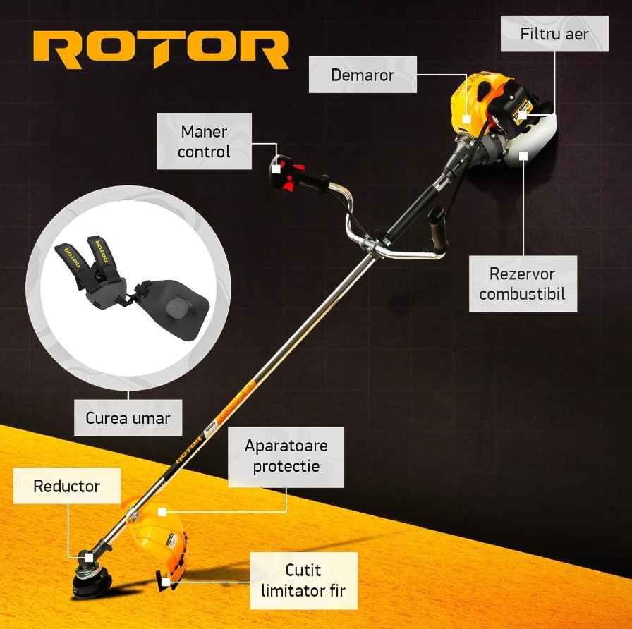 Motocoasa pe benzina R5500 ROTOR 4.7 CP , 5500 Watti